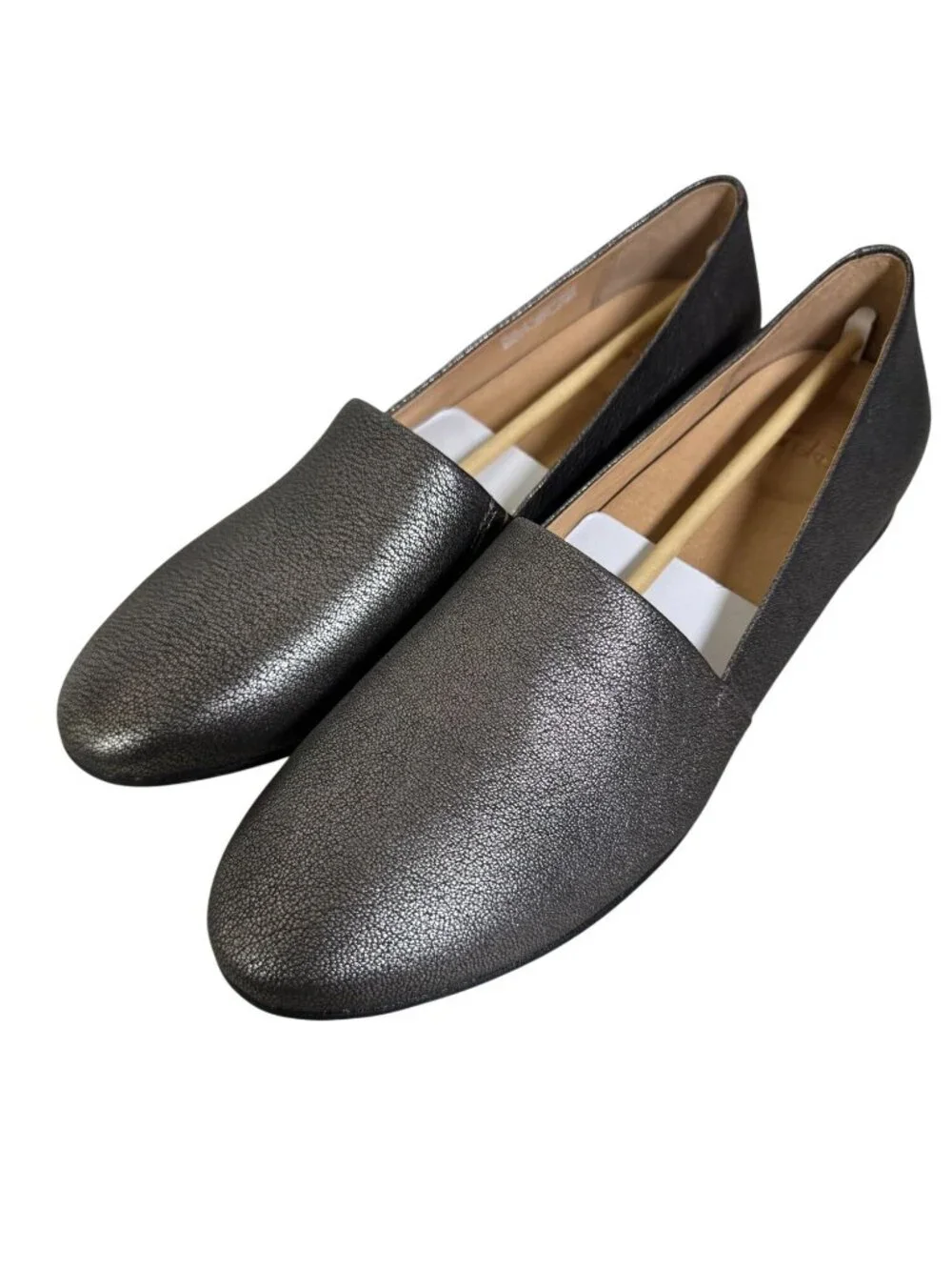 Dansko Womens Gray Metallic Leather Flat Slip-On Loafers Shoes Size 12 EU 42